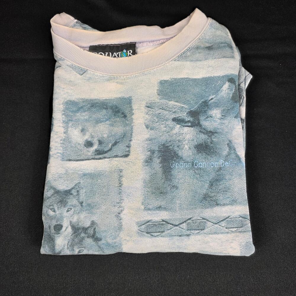 Equator Men's Blue XL Wolf Grand Canyon All-Over Print Graphic Nature T-Shirt